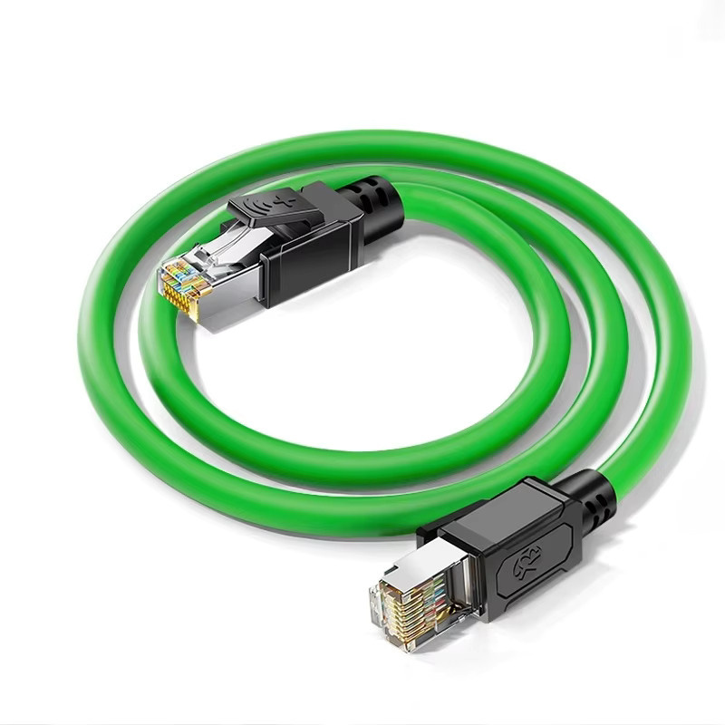 BYXGD CAT6a Industrielles Ethernet-LAN-Kabel mit RJ45-Stecker, Hochflexibel, Reines Kupfer, Vergoldet, 26AWG, Doppelt Abgeschirmt, Grün - Bild 5