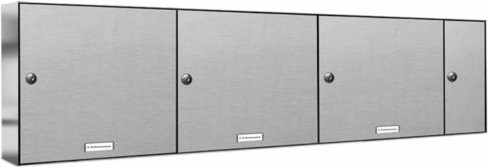 AL Briefkasten für 3 Parteien mit Zaundurchwurf, silberfarben, B/H/T: 153,155 x 155 x 34,5 x 11,6 cm - Bild 1