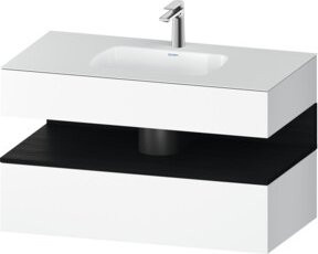 Duravit Qatego Einbauwaschtisch-Möbel-Set in Weiß/Schwarz, B/T/H: 100 x 55 x 60 cm - Bild 1