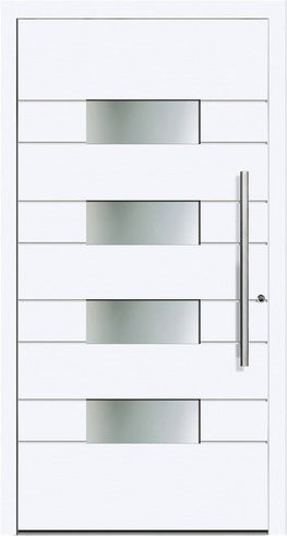 KNOCK Aluminium-Haustür SHANGHAI in Weiß mit Glaseinsatz und RC2-Schutz - Bild 1