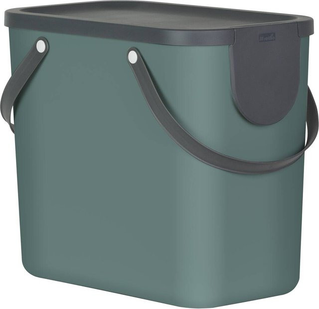 Rotho Abfalleimer Albula mit Schwingdeckel in Grün, B/H/L: 23,5 x 34 x 40 cm - Bild 1