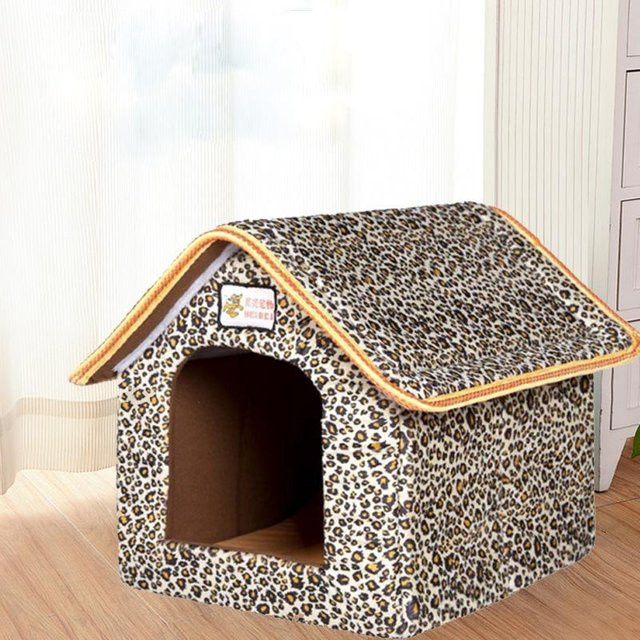Faltbares Hundehaus von Household supplies MH als warmes Zwingernest für kleine und mittelgroße Hunde und Katzen, Mehrfarbig, B/T/H: 36 x 32 x 40 cm - Bild 1