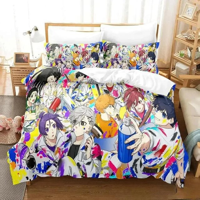 Bettwäscheset Blue Lock Anime Design mit Bettbezug und Kissenbezügen, Mehrfarbig, B/H: 70 x 133 cm - Bild 1