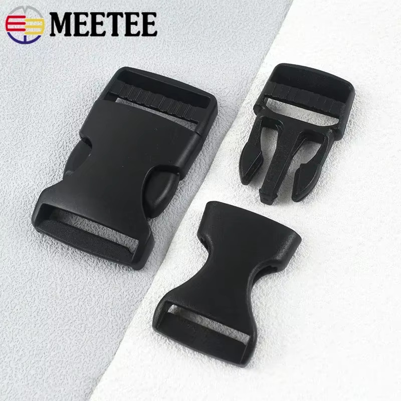 Meetee Kunststoff Quick Side Release Schnalle in Schwarz für Rucksackgurte und Hundehalsbänder, 10 Stück, Größe 10-50mm - Bild 2