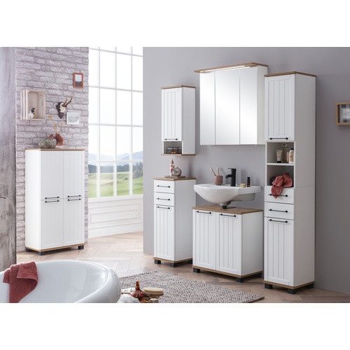 Schildmeyer Highboard Jelda in Weiß, B/H/T: 32,6 x 116,9 x 59,8 cm - Bild 2