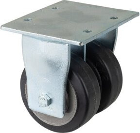 BS Schwerlastdoppelrolle S110.B81.125 mit Schraubbefestigung in Schwarz und Silber - Bild 1