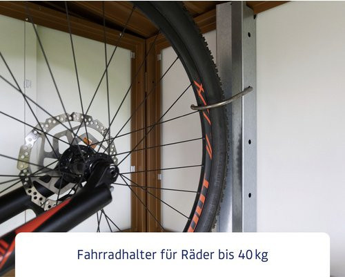 Ecostar Fahrradhalter aus Metall für Gerätehaus, Farbe: Silber, Länge: 194,6 cm - Bild 1