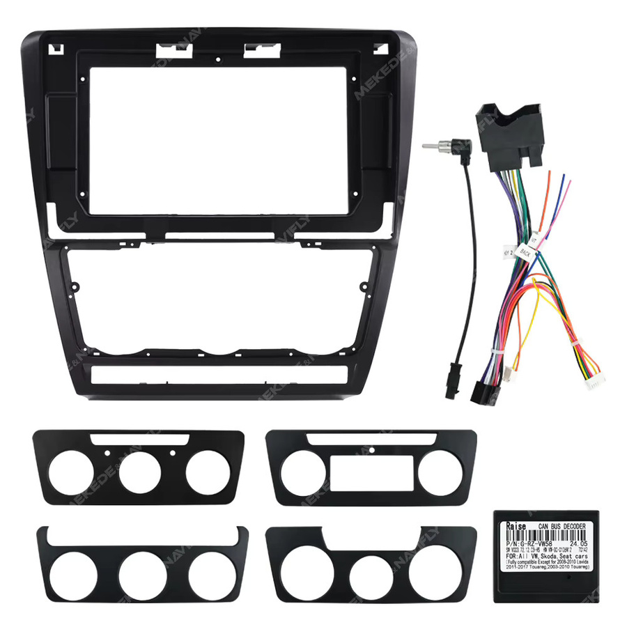 NAVIFANS 10 Zoll Auto Radio Panel für Skoda Octavia 2004-2014 Android Stereo Player Gehäuse Rahmen in Schwarz - Bild 4