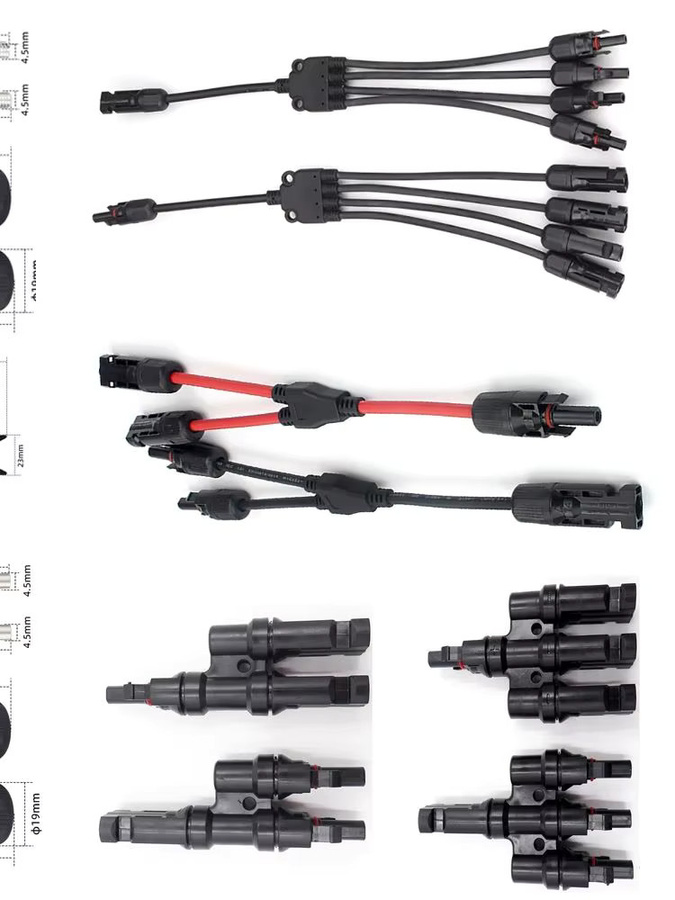 Solarpanel-Kabelverbinder Set mit MC3/4 Stecker-Buchse-Verbindern, 30A 1000V, Y-Verteiler Solar-Splitter mit Solardiodensicherung und IP67 Schutz, Farbe: Schwarz - Bild 4
