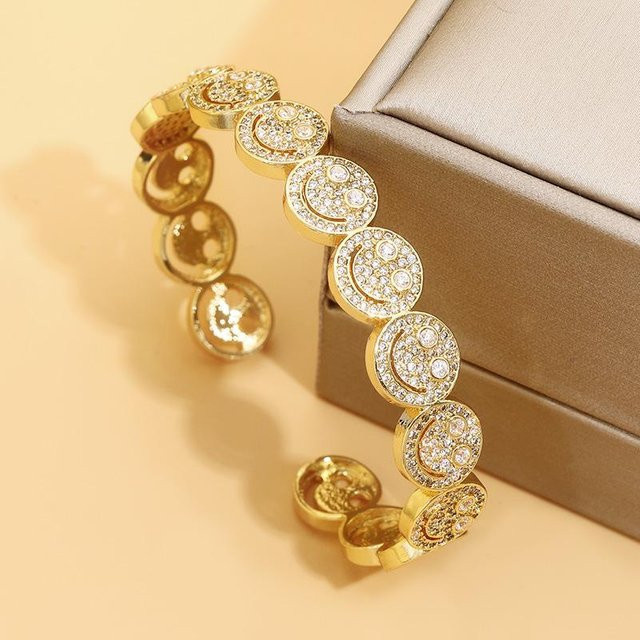 YIRAN Armreif, 18K Vergoldung, Zirkonia, Damen, Gold - Bild 1