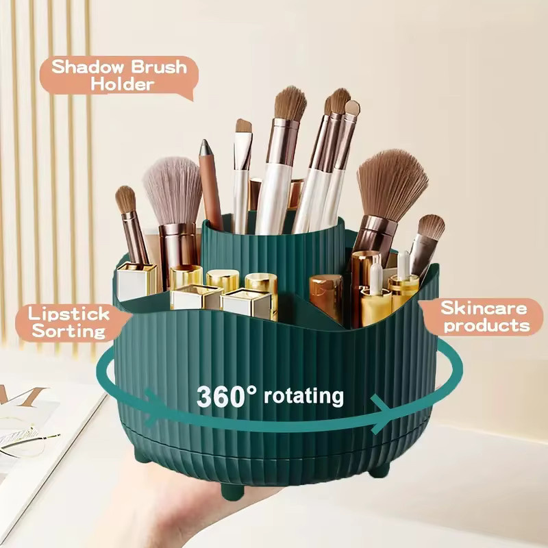 RUNTOIN Make-up-Pinselhalter, 360° rotierend, grün - Bild 2