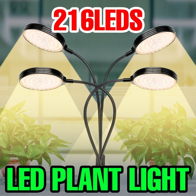 CanLing LED-Pflanzenwachstumslicht mit Vollspektrum, dimmbar und mit Timer, USB-Anschluss, Schwarz - Bild 1