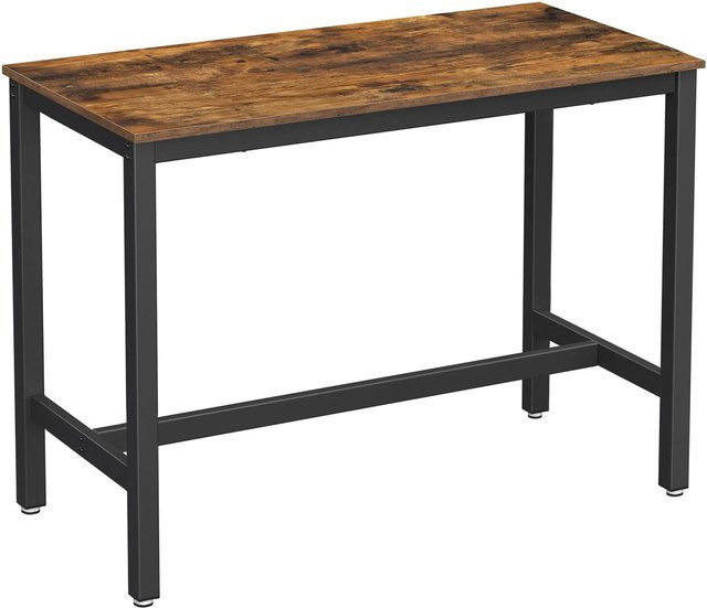 Songmics Bartisch LBT91X im Vintage-Design aus Holz und Stahl, Braun-Schwarz, B/T/H: 120 x 60 x 90 cm - Bild 1