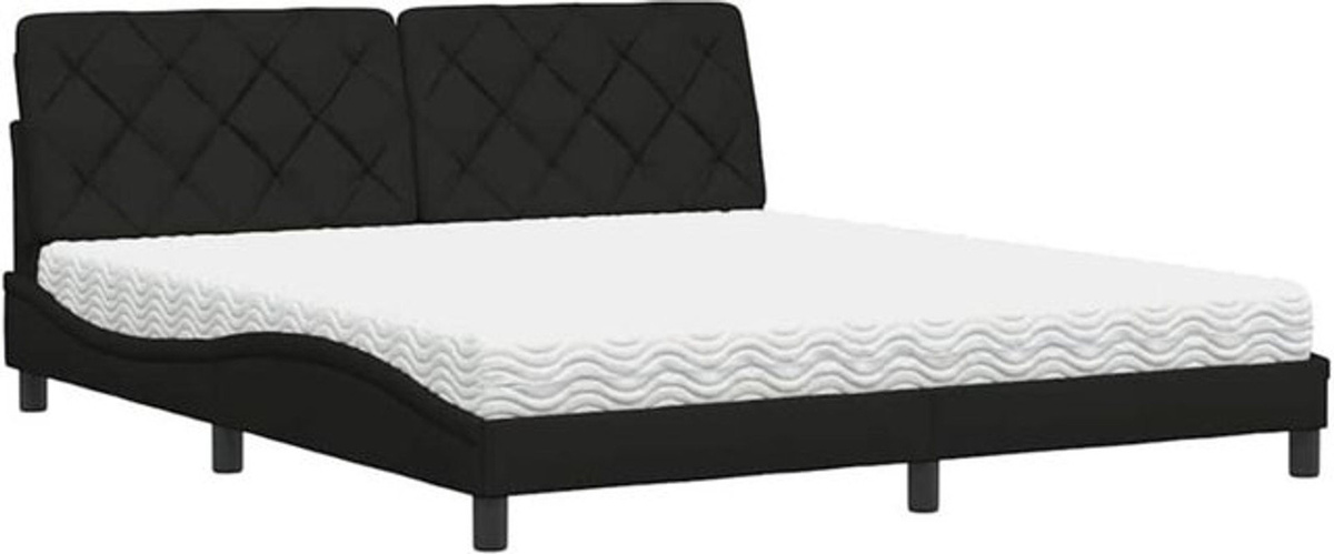 Polsterbett mit Matratze von vidaxl in Schwarz aus Stoff und Metall, B/T: 180 x 200 cm - Bild 1