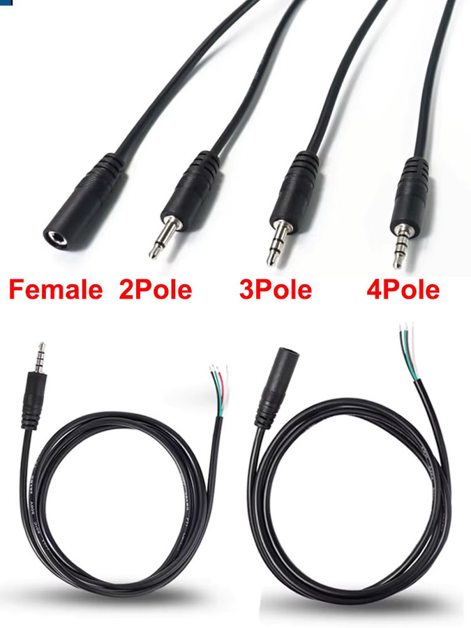 Cltgxdd Audio Verlängerungskabel mit 3,5 mm Klinkenstecker Mono Stereo Männlich Weiblich in Schwarz - Bild 3