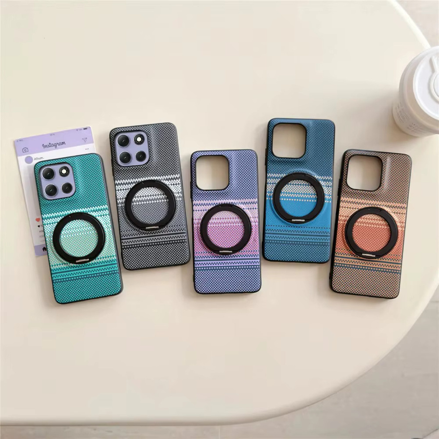 Stoßfeste Magnetlederhülle mit Metallring für Motorola Edge 60 70 Ultra Pro X70 Air G86 G06 Power G67 G55 G15 in Blau - Bild 2