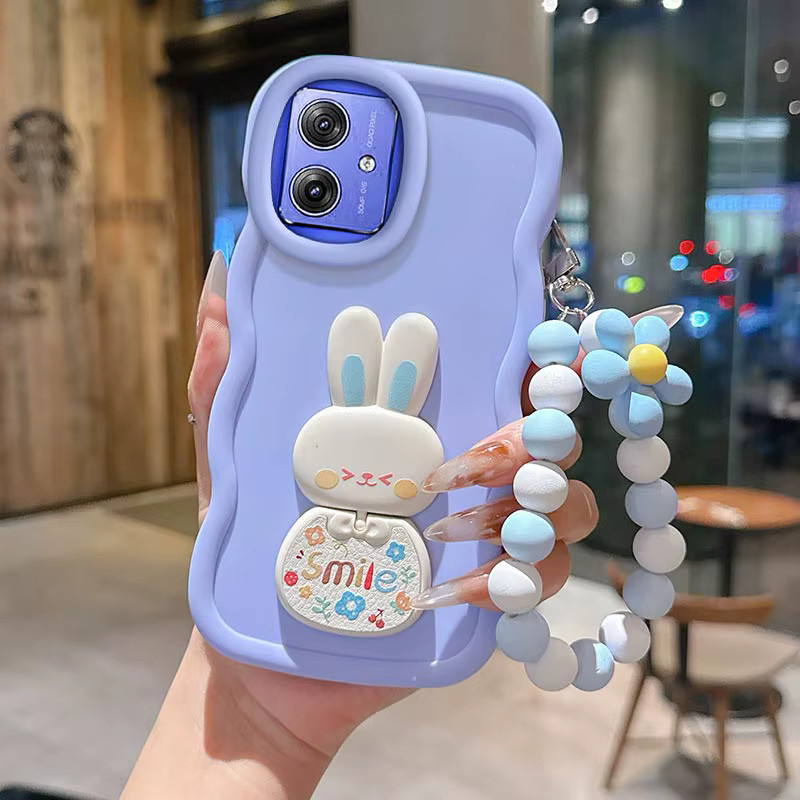 Wellenförmige Silikon-Handyhülle mit Lanyard für Motorola G86 G84 G60 G75 G64 G54 Power G71S G56 G55 G52 G53 G45 G40 in Lila - Bild 3