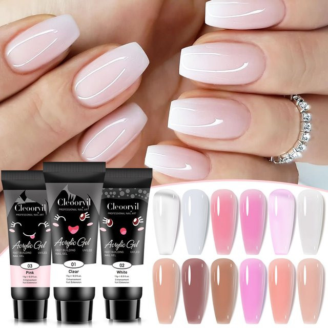 Misscheering Acryl Gel Nagelverlängerung, Nackte Farbe, 15 ml, Glänzend - Bild 1