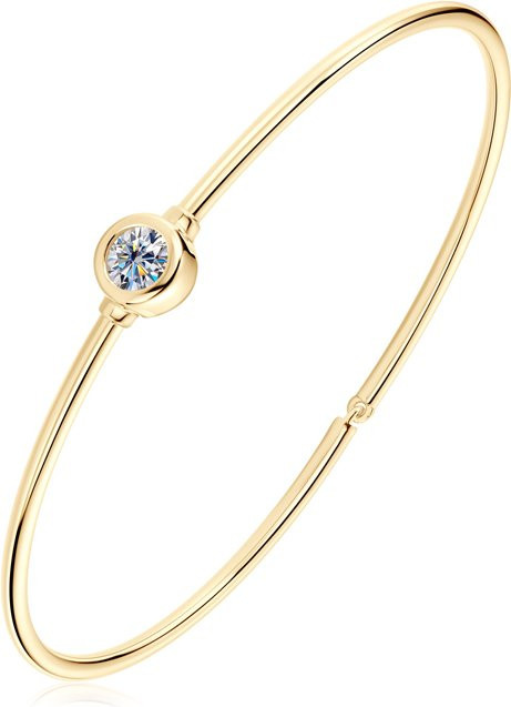 oxtao Armband 925 Sterlingsilber, 18 Karat Gelb, Moissanit, Damen - Bild 1