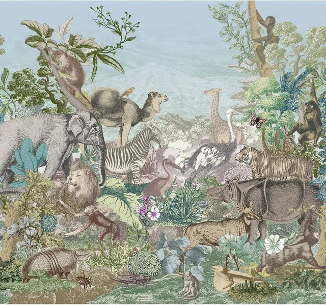Komar Vliesfototapete Creative Zoo in Multicolour, B: 300 cm, H: 280 cm - Bild 1