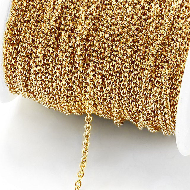 Halskette Edelstahl, Goldfarbe, 2 Meter, Unisex - Bild 1