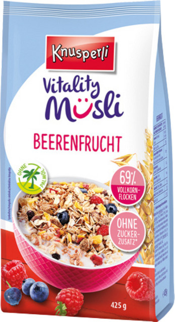 Knusperli Vitality Müsli Beerenfrucht ohne Zuckerzusatz 425 g - Bild 1