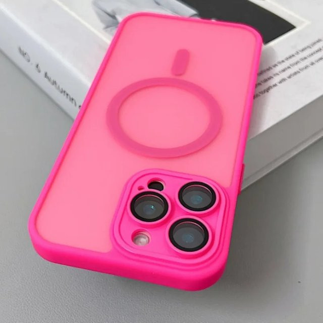Stoßfeste Schutzhülle für iPhone 17 Air 16 15 14 13 12 mini 11 Pro Max mit MagSafe Kompatibilität, matt und transparent, Blau - Bild 1