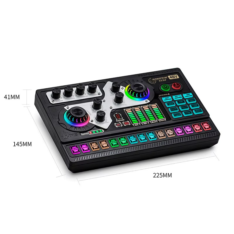 IRIN XLR Mikrofon Podcast Studio Professionelle 48V Live-Soundkarte Audio-Interface mit OTG Funktion in Schwarz - Bild 2