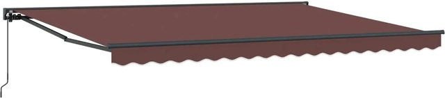 vidaXL Manuell Einziehbare Markise mit Semi-Cassette in Braun, B: 5 m, T: 3,5 m - Bild 1