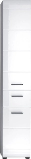 Trendteam Bad-Hochschrank Skin in Weiß Hochglanz mit Türen und Schubladen, Breite: 30 cm, Höhe: 182 cm, Tiefe: 31 cm - Bild 1