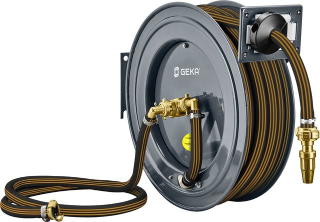 GEKA Schlauchaufroller plus PA20GSK mit automatischem Rückzug und 15 m EPDM-Gummi-Schlauch 3/4 Zoll - Bild 1