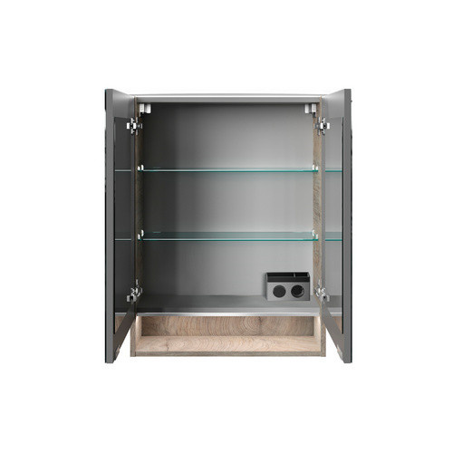 Fackelmann Spiegelschrank B.Style in Eiche Natur mit LED-Beleuchtung und Softclose-Türen, B/H/T: 60 x 81,2 x 26,3 cm - Bild 3