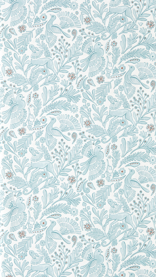 Scion Tapete Dove & Deer in Coast Blue mit Tier- und Pflanzenmotiven aus Vlies - Bild 1
