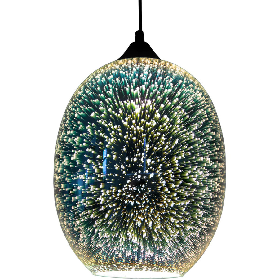 Bymaocar Moderne 3D LED-Pendelleuchte aus Glas und Metall in Multicolour für Wohn- und Esszimmer - Bild 2
