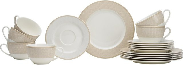 Ritzenhoff & Breker Kaffeeservice Geo aus Porzellan, 18er Set, Weiß - Bild 1