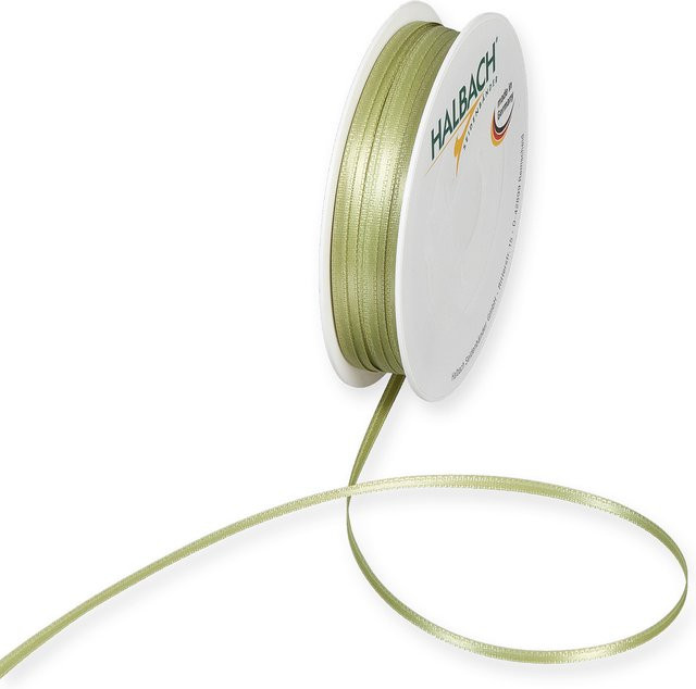 Halbach Satinband aus Polyester, Hellgrün, Breite: 0,3 cm, Länge: 10 m - Bild 1
