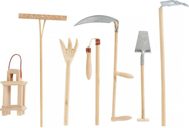 Riffelmacher & Weinberger Krippenzubehör Feldarbeit aus Holz in Beige für die Tischdekoration - Bild 1