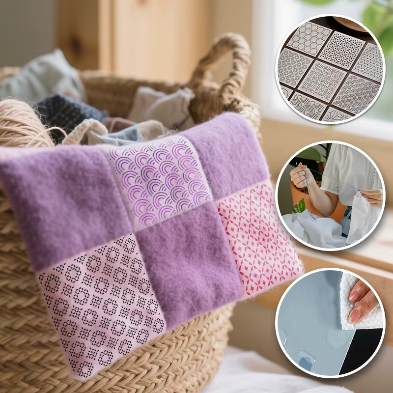 YOMDID Sashiko Stickerei Vorlagen Set aus 9 Stück, transparente geometrische Patchwork Schablonen für DIY Handarbeit, B/B/H: 15 x 15 x 15 cm - Bild 3