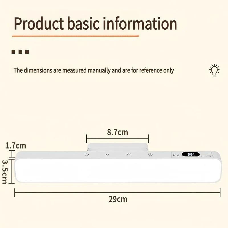 Meiteai-Home LED Touch Tischleuchte in Weiß mit magnetischer Funktion und wiederaufladbarem 2500mAh Akku für Schreibtisch, Schrank oder Nachttisch - Bild 2