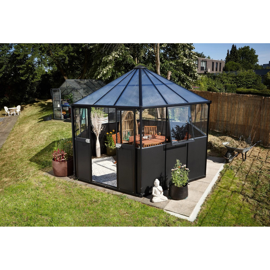 Vitavia Gewächshaus Hera Life 9000 in Schwarz mit Fundament und 9 m² Anbaufläche - Bild 2