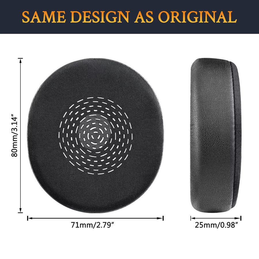 Jabra Gel-Ersatz-Ohrpolster für Evolve2 75 kabellose On-Ear Kopfhörer, Schwarz - Bild 2