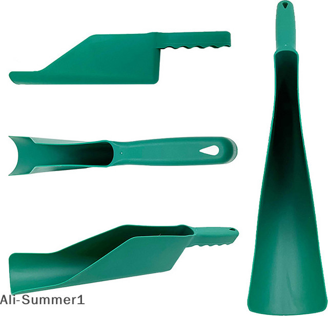 Multifunktionale Dachrinnenablauf-Reinigungsschaufel aus Kunststoff in Grün mit ergonomischem Griff - Bild 1