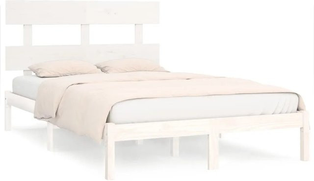 vidaXL Massivholzbett aus Kiefer in Weiß, B/T/H: 180 x 200 x 185,5 cm - Bild 1