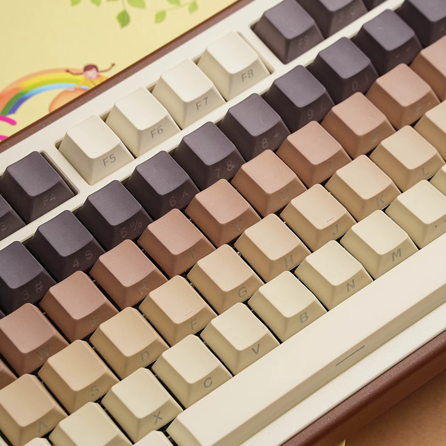 JCM Coffee Keycap Set mit Seitenbeleuchtung im Cherry Profile für mechanische Tastaturen, Multicolor, Dye-Sub Verfahren - Bild 5