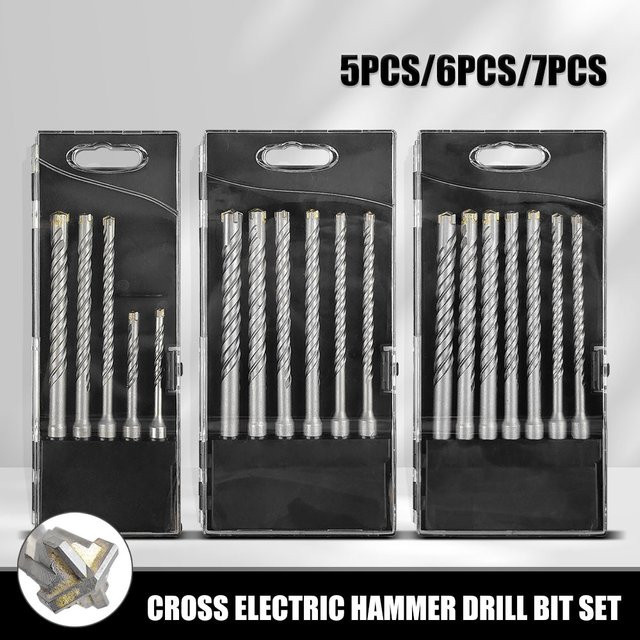 SHENSEN SDS Plus Betonbohrer Set für Mauerwerk und Ziegel in Silber und Multicolour, Längen: 110 mm und 160 mm - Bild 1