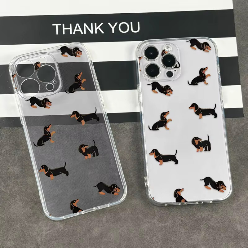 Transparente TPU-Handyhülle mit Dackel-Design für iPhone 11 bis iPhone 17 Pro Max Modelle - Bild 2