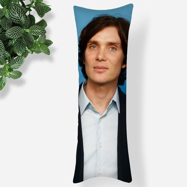 Cillian Murphy Kissenbezug aus blauem Satinstoff mit Reißverschluss, B/H: 35 x 45 cm - Bild 1