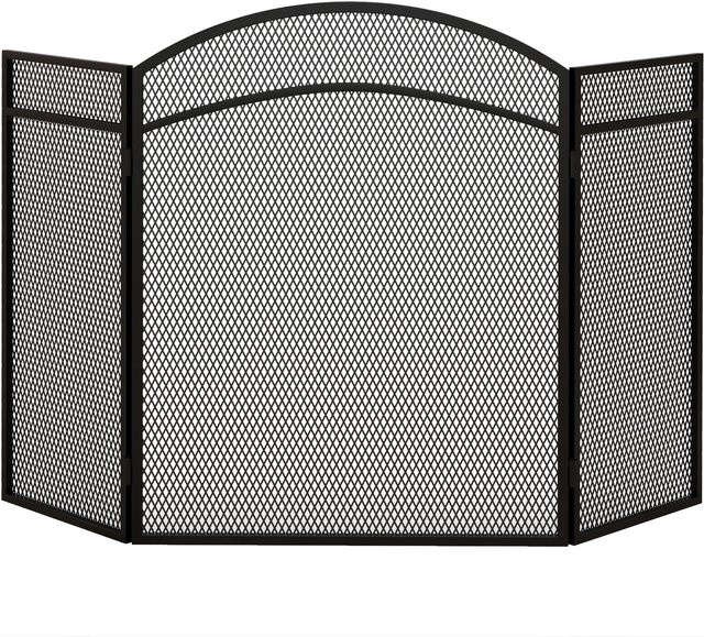 HOMCOM Kaminschutzgitter aus Metall mit 3 Paneelen, klappbares Ofenschutzgitter und Funkenschutzgitter in Schwarz, B: 96 cm, H: 60 cm - Bild 1