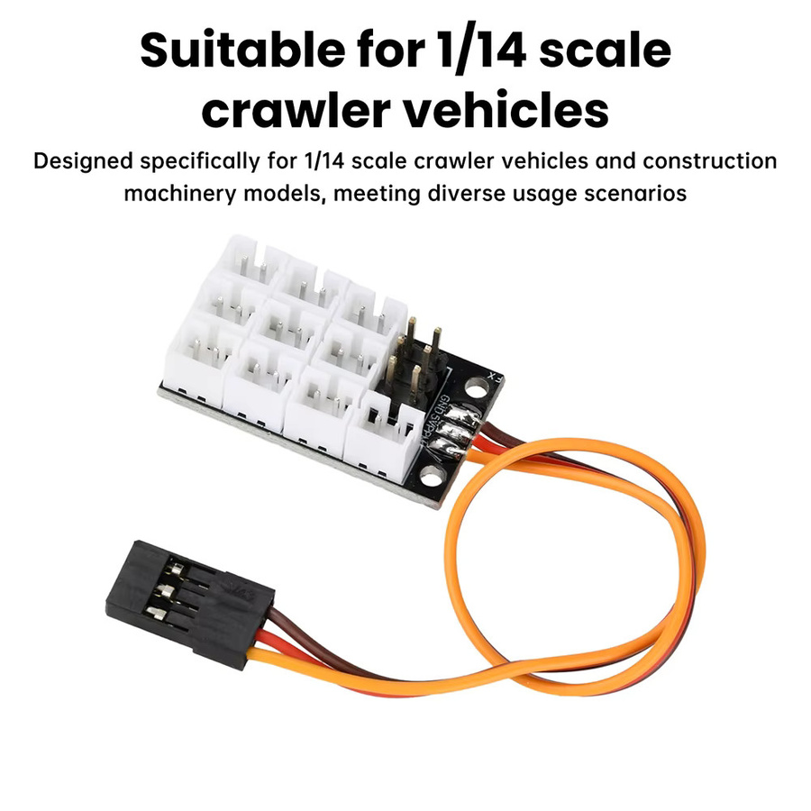 diymore 4-in-1 RC-Erweiterungsplatine PH2.0-Erweiterungsmodul für 1/14 Kettenfahrzeuge und Baumaschinen Modelle in Schwarz - Bild 3