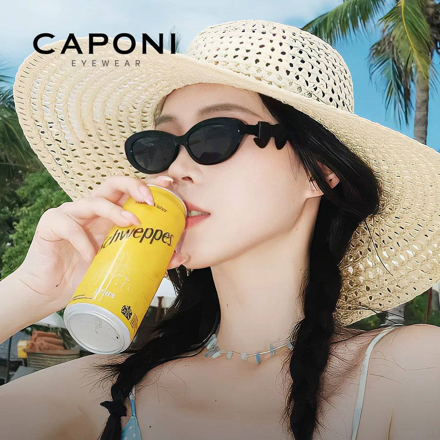 CAPONI CP36027 Sonnenbrille Cat Eye, Acetat, schwarz, polarisiert, Damen - Bild 5